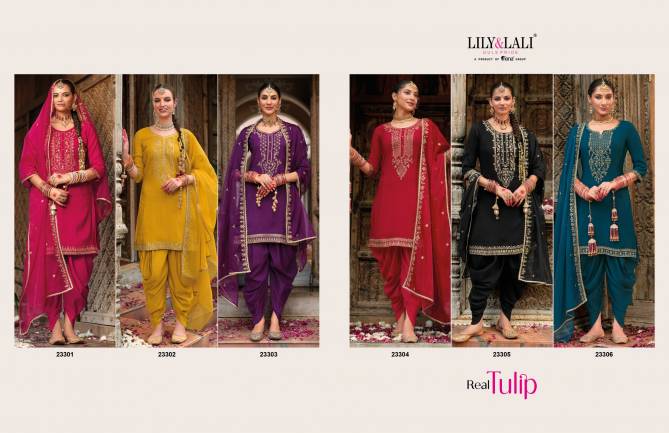 Real Tulip By Lily And Lali Viscose Embroidery Readymade Suits Wholesale Shop In Surat